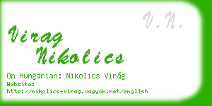 virag nikolics business card