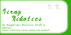 virag nikolics business card